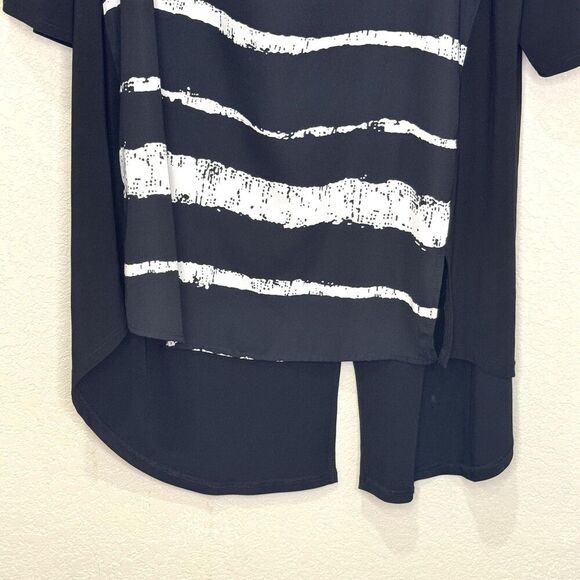 Eva Varro Tunic Top Womens Large Abstract Print Layered Hem 3/4 Sleeve Pullover - Picture 8 of 8